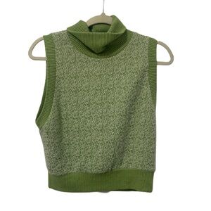 Zara Green Cowl Neck Sleeveless Sweater